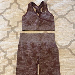 Gymshark Camo Sports Bra and Leggings Set